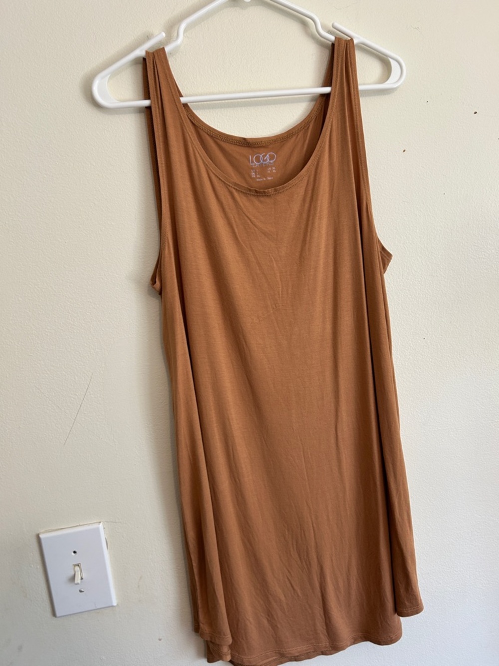 LOGO by Lori Goldstein Tank Top in Rust — Relaxed Scoop Neck